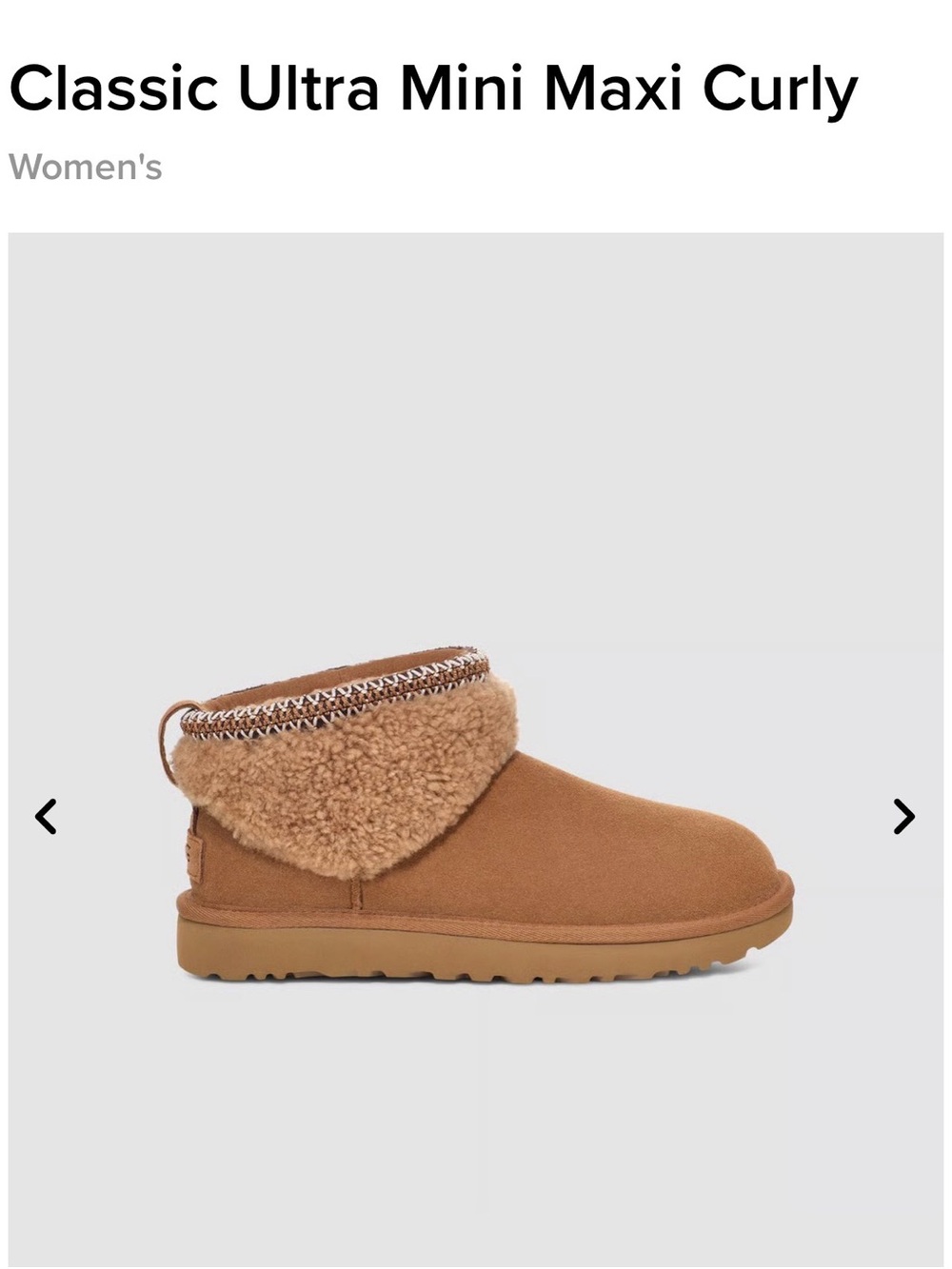 NWOB Ugg Classic Ultra Mini Maxi Curly Boot - Women's Size 8